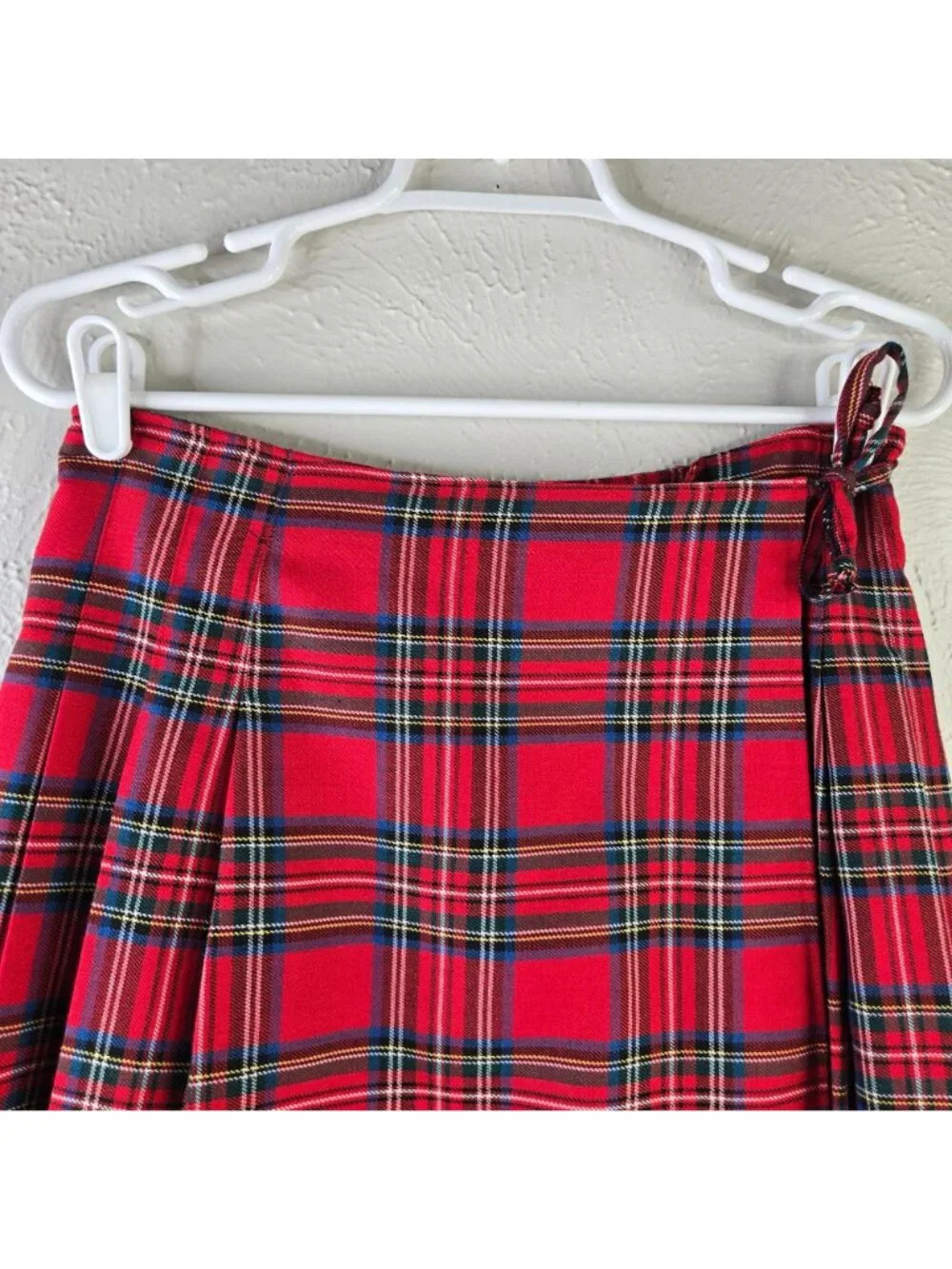 Express Pleated‎ Mini Wrap Skirt M Red Plaid Preppy Academia Grunge School Girl